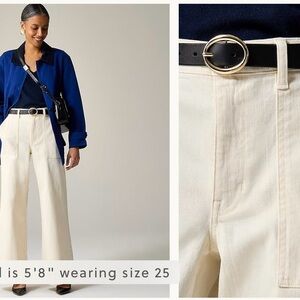 J. Crew Camp Pocket Wide Leg Jean in Ecru 25P NWT